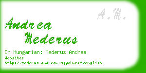 andrea mederus business card